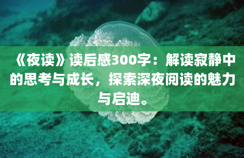 《夜读》读后感300字：解读寂静中的思考与成长，探索深夜阅读的魅力与启迪。