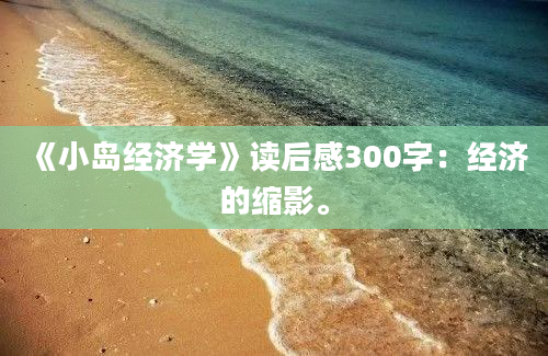 《小岛经济学》读后感300字：经济的缩影。