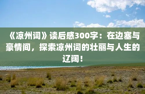 《凉州词》读后感300字：在边塞与豪情间，探索凉州词的壮丽与人生的辽阔！