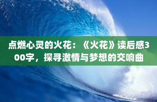 点燃心灵的火花：《火花》读后感300字，探寻激情与梦想的交响曲