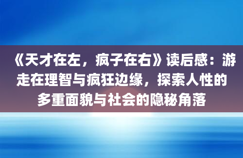 《天才在左，疯子在右》读后感：游走在理智与疯狂边缘，探索人性的多重面貌与社会的隐秘角落