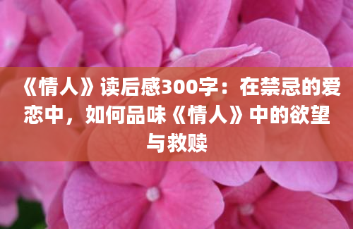 《情人》读后感300字：在禁忌的爱恋中，如何品味《情人》中的欲望与救赎