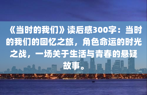 《当时的我们》读后感300字：当时的我们的回忆之旅，角色命运的时光之战，一场关于生活与青春的悬疑故事。