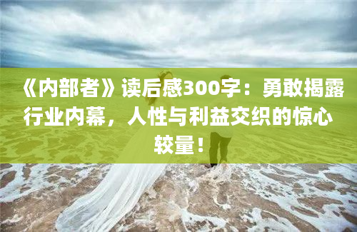 《内部者》读后感300字：勇敢揭露行业内幕，人性与利益交织的惊心较量！