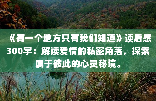 《有一个地方只有我们知道》读后感300字：解读爱情的私密角落，探索属于彼此的心灵秘境。