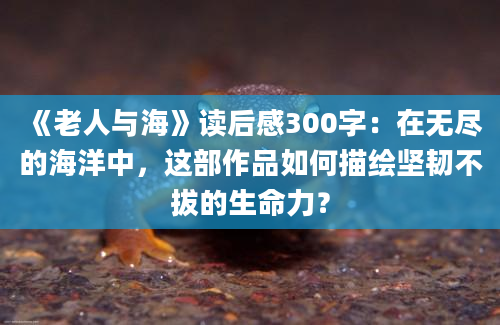 《老人与海》读后感300字：在无尽的海洋中，这部作品如何描绘坚韧不拔的生命力？