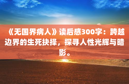 《无国界病人》读后感300字：跨越边界的生死抉择，探寻人性光辉与暗影。