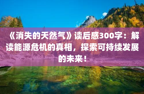 《消失的天然气》读后感300字：解读能源危机的真相，探索可持续发展的未来！