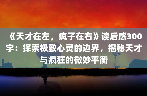 《天才在左，疯子在右》读后感300字：探索极致心灵的边界，揭秘天才与疯狂的微妙平衡