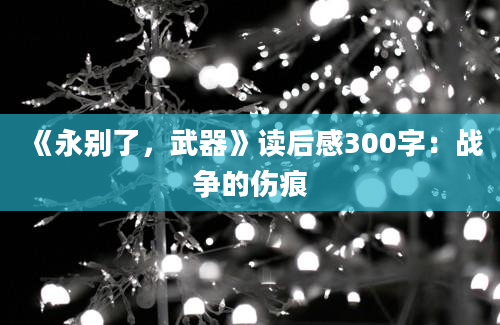 《永别了，武器》读后感300字：战争的伤痕