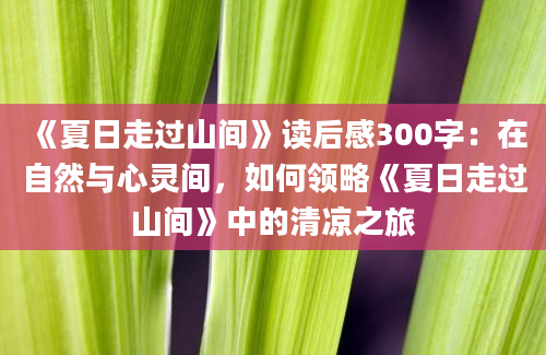 《夏日走过山间》读后感300字：在自然与心灵间，如何领略《夏日走过山间》中的清凉之旅