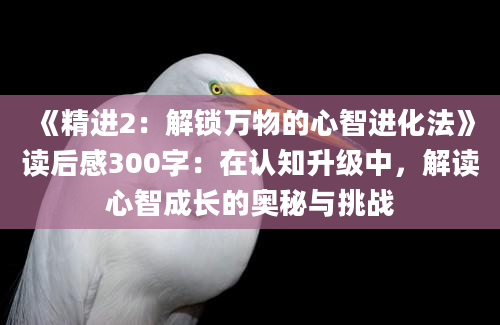 《精进2：解锁万物的心智进化法》读后感300字：在认知升级中，解读心智成长的奥秘与挑战