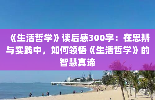 《生活哲学》读后感300字：在思辨与实践中，如何领悟《生活哲学》的智慧真谛