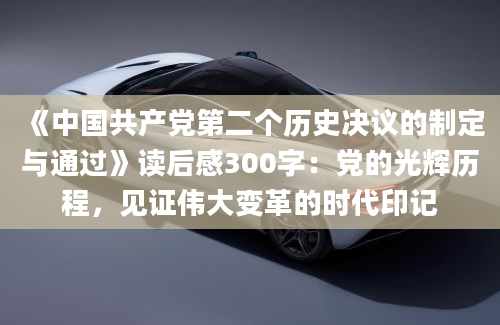 《中国共产党第二个历史决议的制定与通过》读后感300字：党的光辉历程，见证伟大变革的时代印记