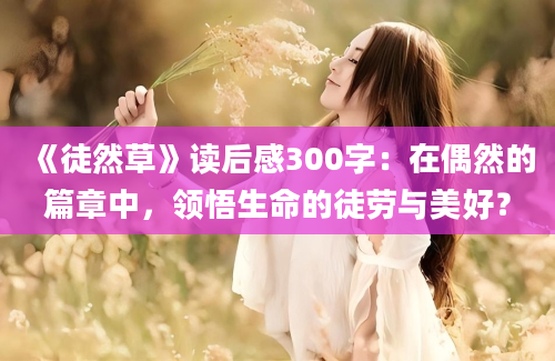 《徒然草》读后感300字：在偶然的篇章中，领悟生命的徒劳与美好？