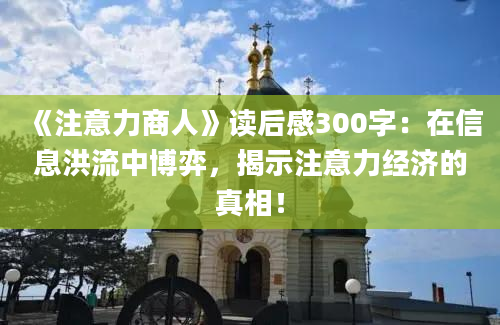 《注意力商人》读后感300字：在信息洪流中博弈，揭示注意力经济的真相！