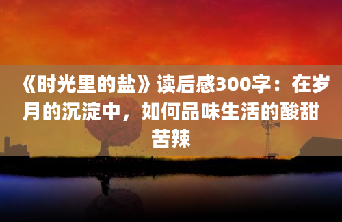 《时光里的盐》读后感300字：在岁月的沉淀中，如何品味生活的酸甜苦辣