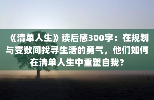 《清单人生》读后感300字：在规划与变数间找寻生活的勇气，他们如何在清单人生中重塑自我？