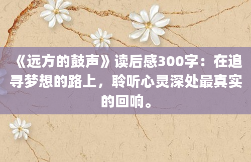 《远方的鼓声》读后感300字：在追寻梦想的路上，聆听心灵深处最真实的回响。