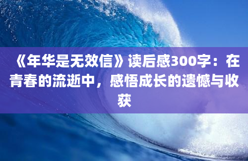 《年华是无效信》读后感300字：在青春的流逝中，感悟成长的遗憾与收获