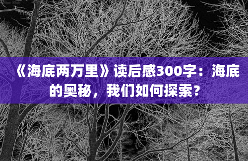 《海底两万里》读后感300字：海底的奥秘，我们如何探索？