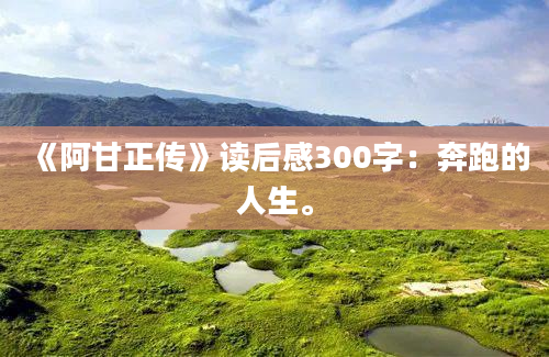 《阿甘正传》读后感300字：奔跑的人生。