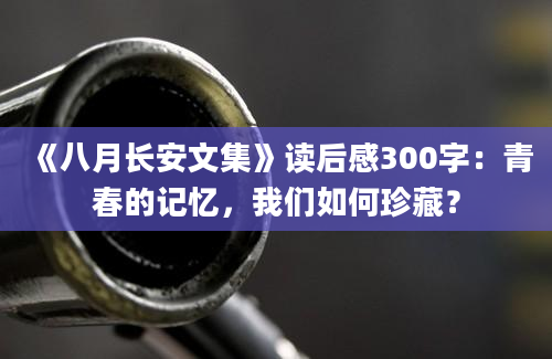 《八月长安文集》读后感300字：青春的记忆，我们如何珍藏？