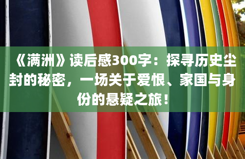 《满洲》读后感300字：探寻历史尘封的秘密，一场关于爱恨、家国与身份的悬疑之旅！