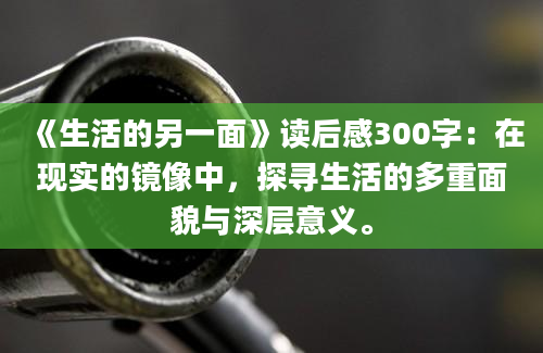 《生活的另一面》读后感300字：在现实的镜像中，探寻生活的多重面貌与深层意义。