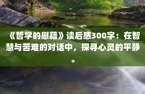 《哲学的慰藉》读后感300字：在智慧与苦难的对话中，探寻心灵的平静。