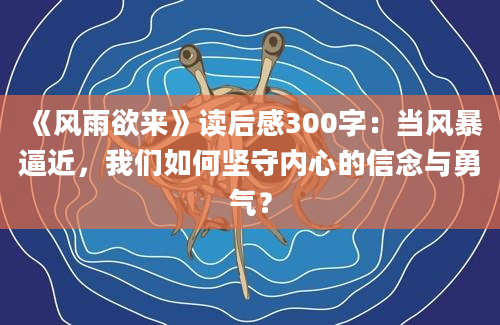 《风雨欲来》读后感300字：当风暴逼近，我们如何坚守内心的信念与勇气？