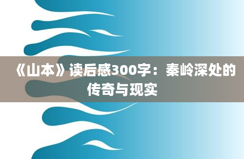 《山本》读后感300字：秦岭深处的传奇与现实