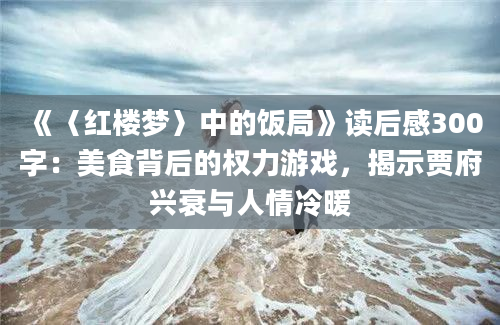 《〈红楼梦〉中的饭局》读后感300字：美食背后的权力游戏，揭示贾府兴衰与人情冷暖