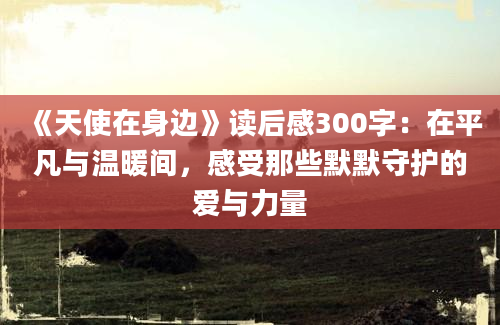 《天使在身边》读后感300字：在平凡与温暖间，感受那些默默守护的爱与力量