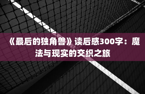 《最后的独角兽》读后感300字：魔法与现实的交织之旅