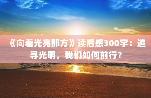 《向着光亮那方》读后感300字：追寻光明，我们如何前行？