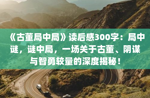 《古董局中局》读后感300字：局中谜，谜中局，一场关于古董、阴谋与智勇较量的深度揭秘！