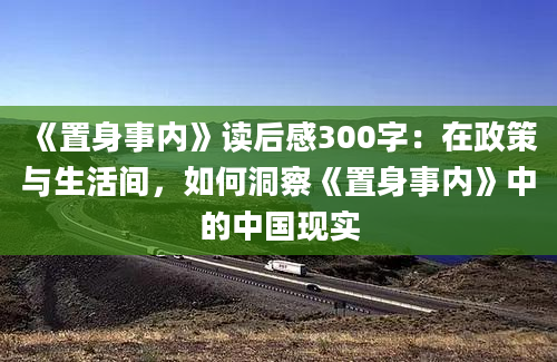 《置身事内》读后感300字：在政策与生活间，如何洞察《置身事内》中的中国现实