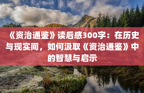 《资治通鉴》读后感300字：在历史与现实间，如何汲取《资治通鉴》中的智慧与启示