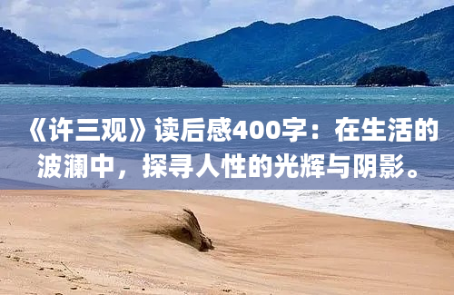 《许三观》读后感400字：在生活的波澜中，探寻人性的光辉与阴影。