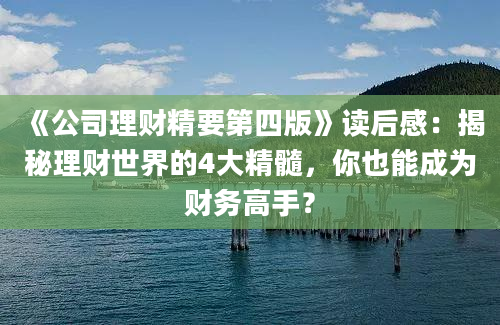 《公司理财精要第四版》读后感：揭秘理财世界的4大精髓，你也能成为财务高手？