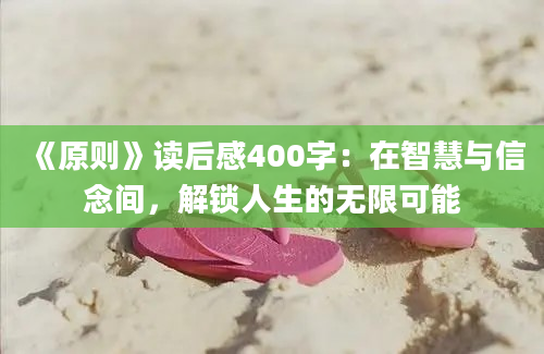 《原则》读后感400字：在智慧与信念间，解锁人生的无限可能