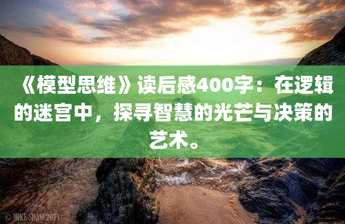 《模型思维》读后感400字：在逻辑的迷宫中，探寻智慧的光芒与决策的艺术。