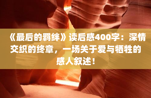 《最后的羁绊》<a href=https://www.baixuetang.com target=_blank class=infotextkey>读后感</a>400字：深情交织的终章，一场关于爱与牺牲的感人叙述！