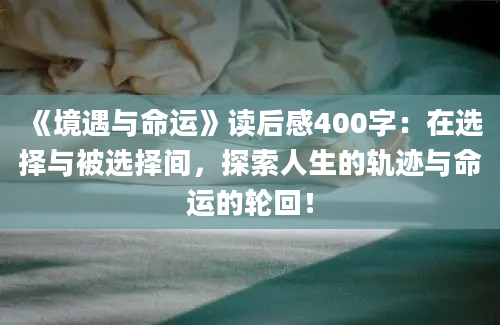 《境遇与命运》读后感400字：在选择与被选择间，探索人生的轨迹与命运的轮回！