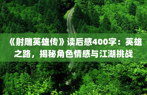 《射雕英雄传》读后感400字：英雄之路，揭秘角色情感与江湖挑战