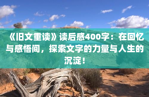 《旧文重读》读后感400字：在回忆与感悟间，探索文字的力量与人生的沉淀！