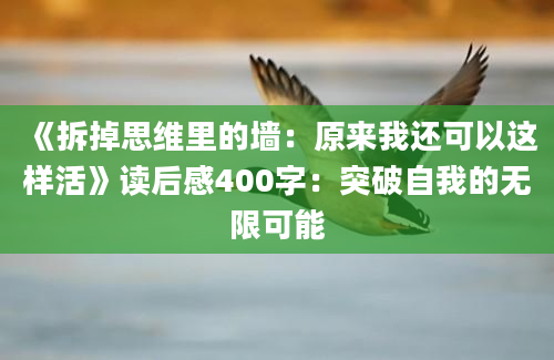 《拆掉思维里的墙：原来我还可以这样活》读后感400字：突破自我的无限可能