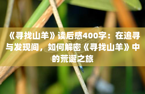 《寻找山羊》读后感400字：在追寻与发现间，如何解密《寻找山羊》中的荒诞之旅