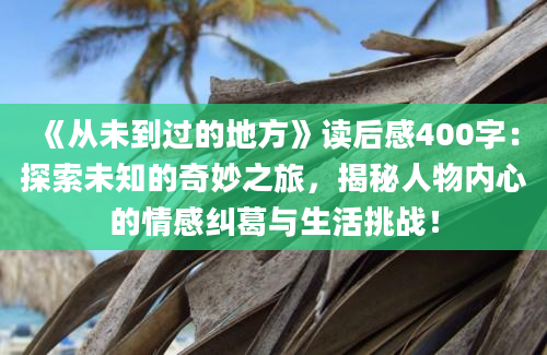 《从未到过的地方》读后感400字：探索未知的奇妙之旅，揭秘人物内心的情感纠葛与生活挑战！